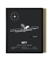 Unframed Union County Airport map print poster