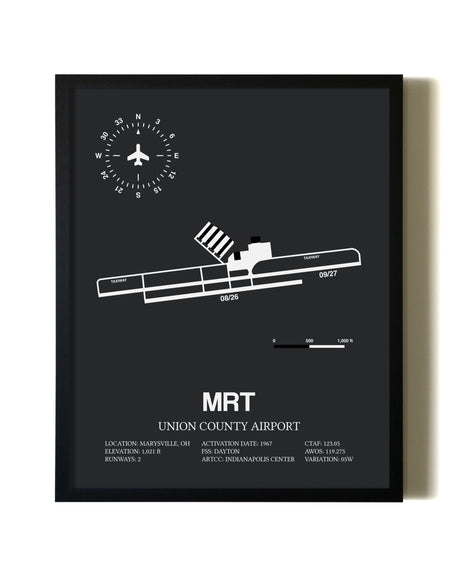Unframed Union County Airport map print poster