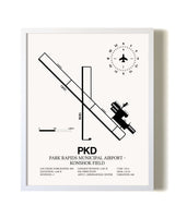 Park Rapids Municipal Airport-Konshok Field airport map poster in oak frame