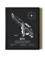 Unframed Patrick Leahy Burlington International Airport map print poster