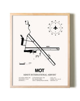 Minot International Airport framed wall art in white frame