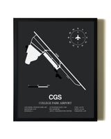 Unframed College Park Airport map print poster