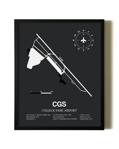 Unframed College Park Airport map print poster