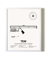 Mason Jewett Field Airport airport map poster in oak frame