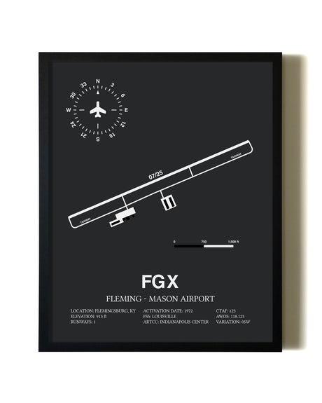 Unframed Fleming-Mason Airport map print poster