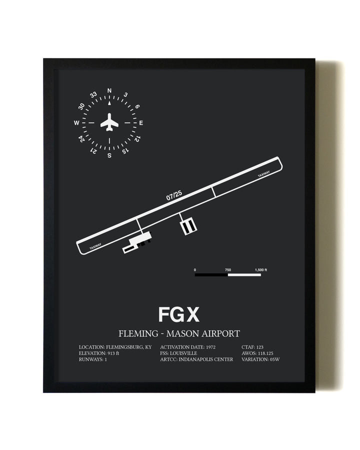 Unframed Fleming-Mason Airport map print poster