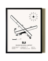 Framed Bemidji Regional Airport wall art poster in black frame