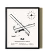 Framed Bemidji Regional Airport wall art poster in black frame