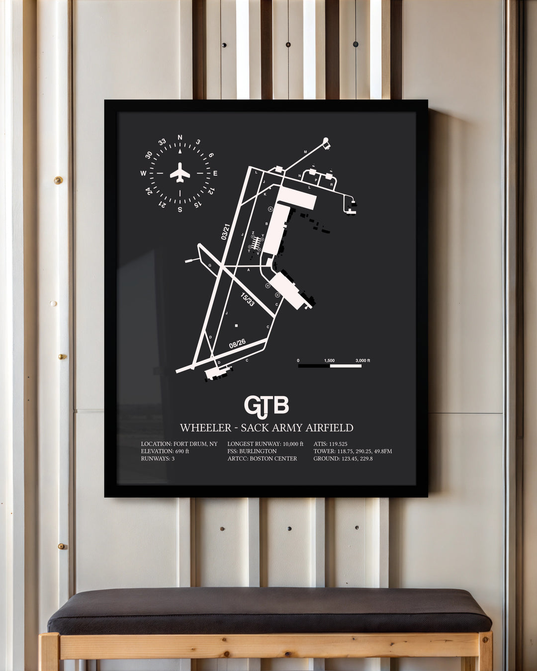Frame color options for Wheeler-Sack Army Airfield Wall Art