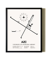 Framed Colorado City Municipal Airport wall art poster in black frame