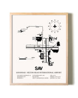 Savannah / Hilton Head International Airport framed wall art in white frame