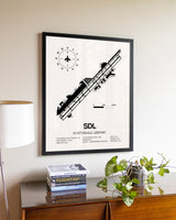 Scottsdale Airport aviation wall décor in black wood frame