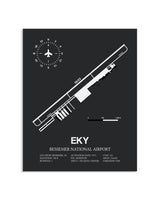 Gray Framed Bessemer National Airport layout wall art poster