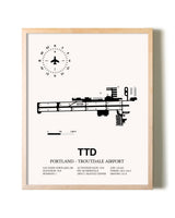 Portland-Troutdale Airport framed wall art in white frame