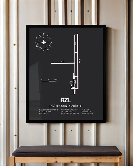 Frame color options for Jasper County Airport Wall Art