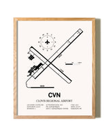 Clovis Regional Airport framed print in natural wood frame