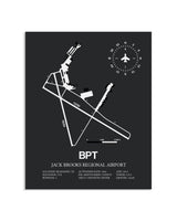 Gray Framed Jack Brooks Regional Airport layout wall art poster