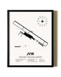 Framed John Bell Williams Airport wall art poster in black frame