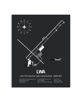 Gray Framed South Haven Area Regional Airport layout wall art poster