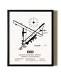 Framed Deland Municipal Airport-Sidney H Taylor Field wall art poster in black frame