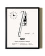Framed Searcy Regional Airport wall art poster in black frame