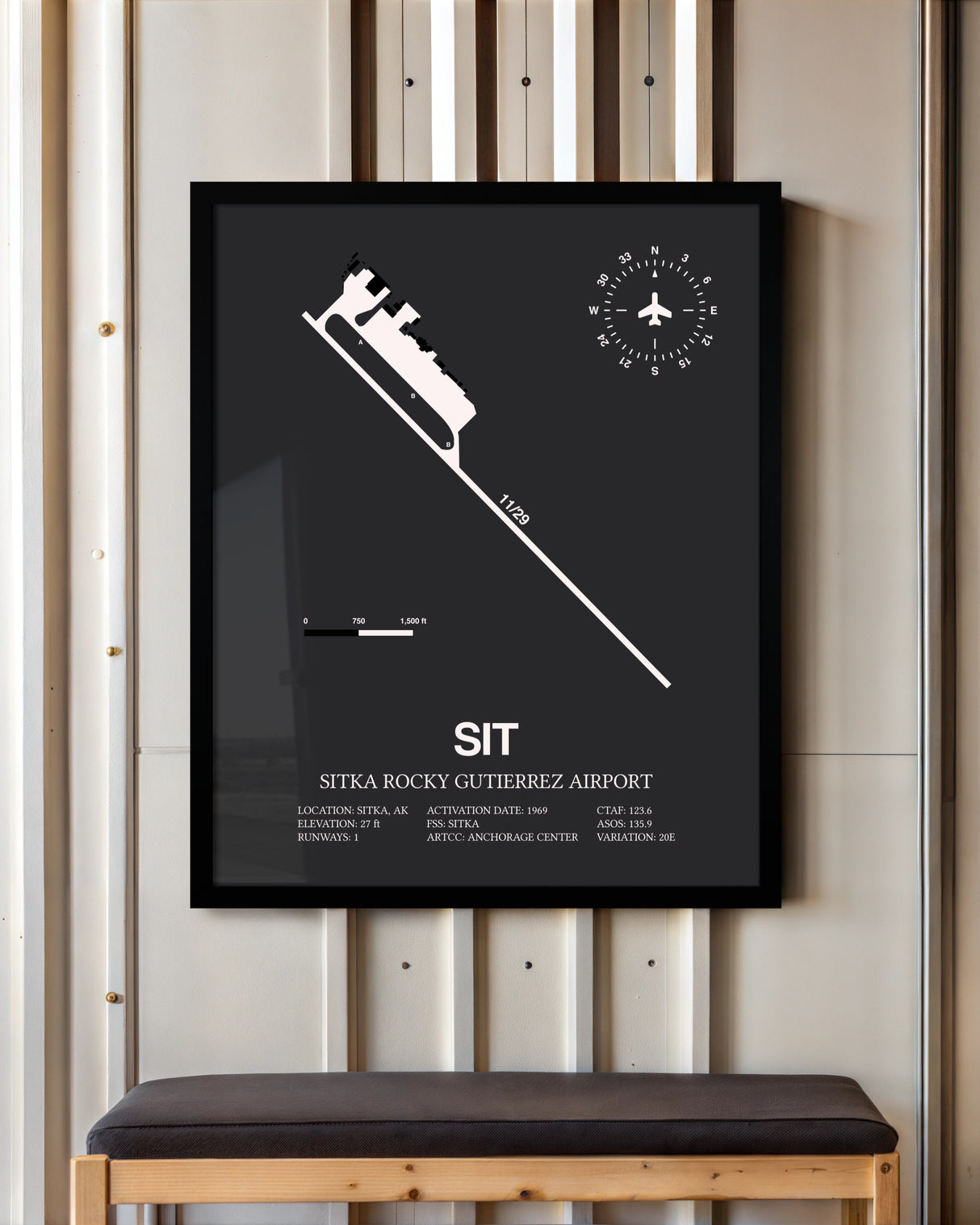 Frame color options for Sitka Rocky Gutierrez Airport Wall Art