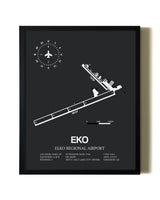 Unframed Elko Regional Airport map print poster