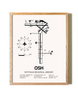 Wittman Regional Airport framed print in natural wood frame