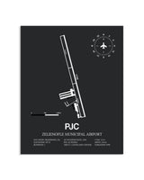 Gray Framed Zelienople Municipal Airport layout wall art poster