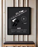 Frame color options for Akron Fulton International Airport Wall Art