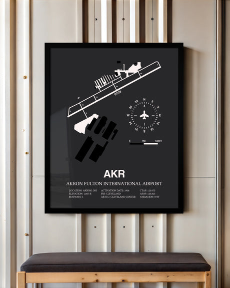 Frame color options for Akron Fulton International Airport Wall Art