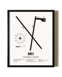 Framed Oktibbeha Airport wall art poster in black frame
