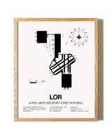 Lowe Army Heliport (Fort Novosel) framed print in natural wood frame