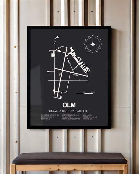 Frame color options for Olympia Regional Airport Wall Art