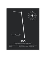 Gray Framed Livengood Camp Airport layout wall art poster