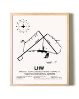 Wright Army Airfield (Fort Stewart) / Midcoast Regional Airport framed wall art in white frame