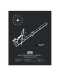 Gray Framed Erie International Airport / Tom Ridge Field layout wall art poster