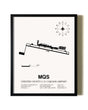 Framed Chester County G. O. Carlson Airport wall art poster in black frame