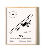Davidson County Executive Airport framed wall art in white frame