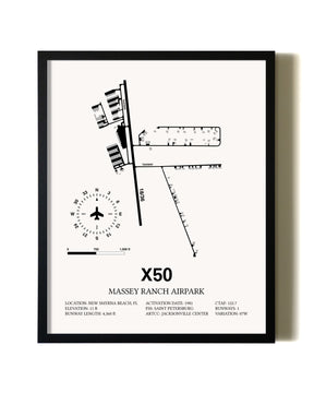 Framed Massey Ranch Airpark wall art poster in black frame
