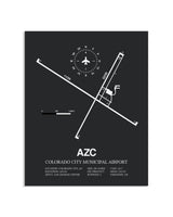 Gray Framed Colorado City Municipal Airport layout wall art poster