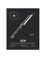 Gray Framed Grand Canyon National Park Airport layout wall art poster
