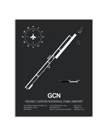 Gray Framed Grand Canyon National Park Airport layout wall art poster