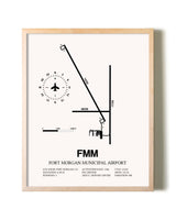Fort Morgan Municipal Airport framed wall art in white frame