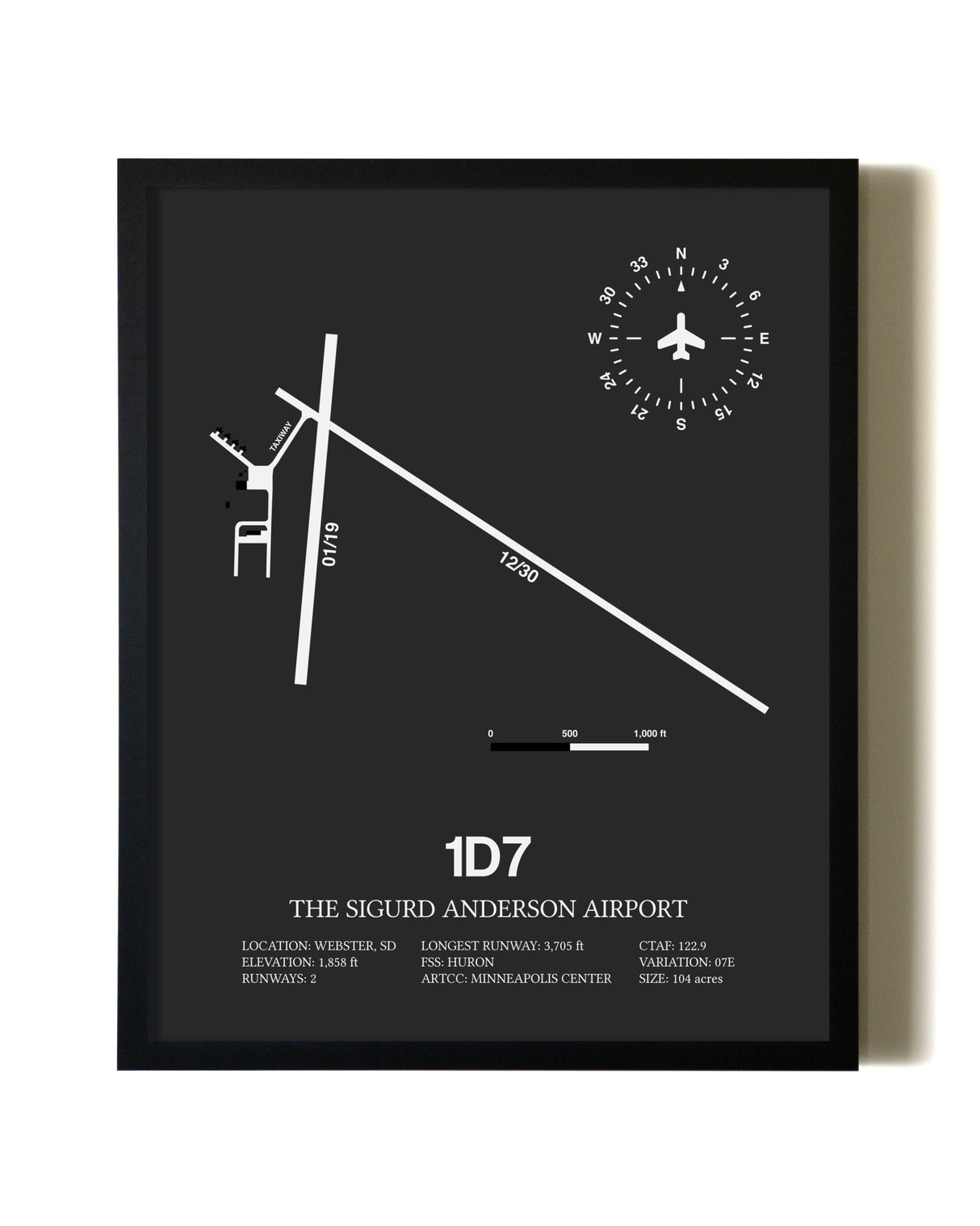 Unframed The Sigurd Anderson Airport map print poster