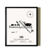 Framed The Eastern Iowa Airport wall art poster in black frame