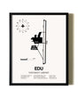 Framed University Airport wall art poster in black frame