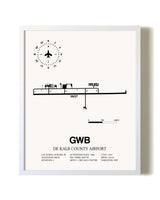 De Kalb County Airport airport map poster in oak frame