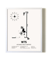 Hummel Field Airport airport map poster in oak frame