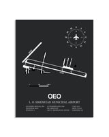 Gray Framed L. O. Simenstad Municipal Airport layout wall art poster